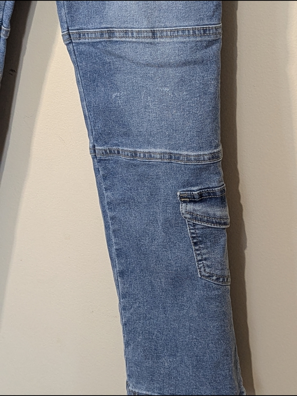 Elite Jeans Cargo Straight Jeans Women Size 9/29 Blue Utility Pocket Mid Rise - Picture 12 of 14